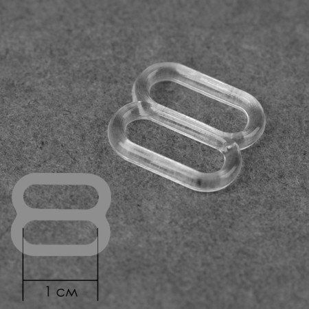 Strap regulator, plastic, 10 mm, 100 pcs, transparent color-1