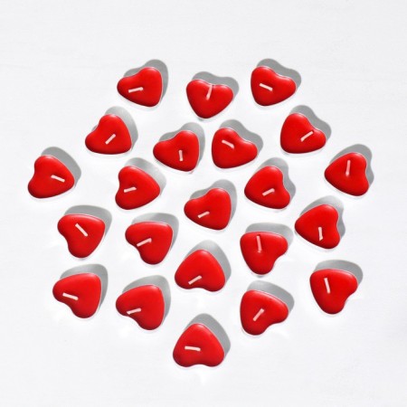 Tea candle "Heart" 6g, 50pcs, red-4