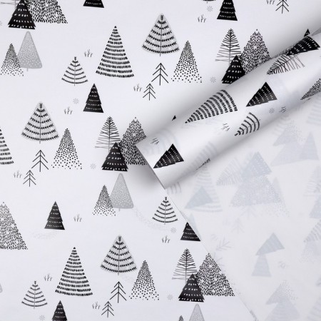 Glossy packaging paper "New Year's forest", 70 x 100 cm, New Year