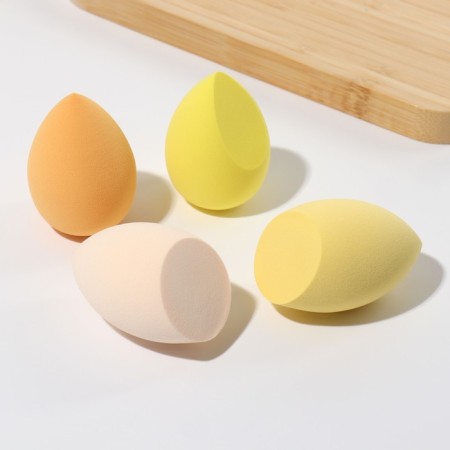 Makeup sponge, set - 4 pcs, increase when getting wet, yellow color-7