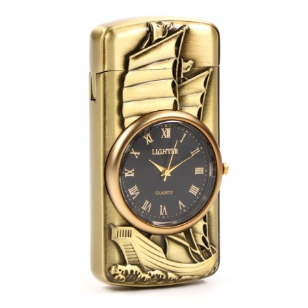 Gas lighter with a clock "Ship", Piezo-1