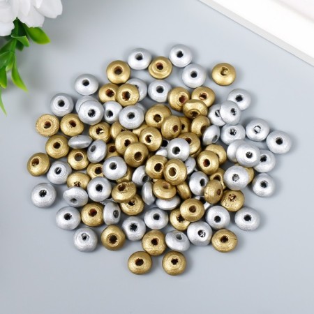 Beads for creativity tree "Flat gold-sisters" set of 20 g 0.5x1x1 cm