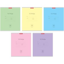 Тетрадь 12 листов в клетку ErichKrause "Классика", обложка мелованный картон, блок офсет, белизна 100% белизны, МИКС (1 вид в спайке)