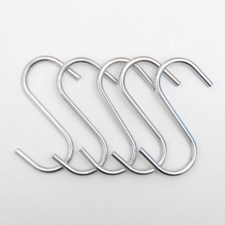 A set of hooks for the railway rail, d = 2.4 cm, 7 cm, 5 pcs, color chrome-1