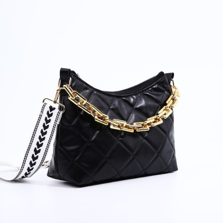 Bag Cross-Bodi with a zipper, black color-2