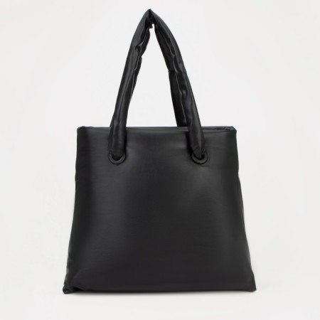 Soper bag with zipper, black color