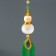Suspension glass, textile "Gorlyanka pumpkin" Green 3.5x3.5x38 cm