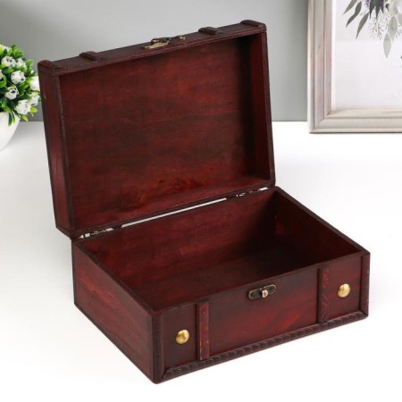 Casket wood chest "Middle Ages" with scaples 9.5x22x15.5 cm-2