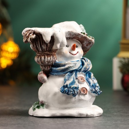 Snowman "Snowman with a candle" 12cm-2
