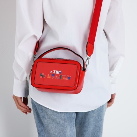 Bag Cross-Bodi with a zipper, red color-7