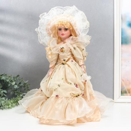 Doll Collectible Ceramics "Eugene in Creamy Dress" 40 cm-2