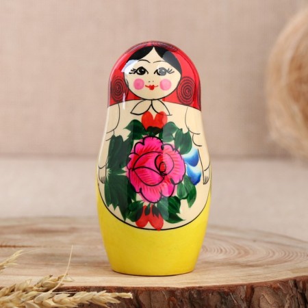Matryoshka "Lydia", red scarf, 5 puppet, 18 cm, mix-6