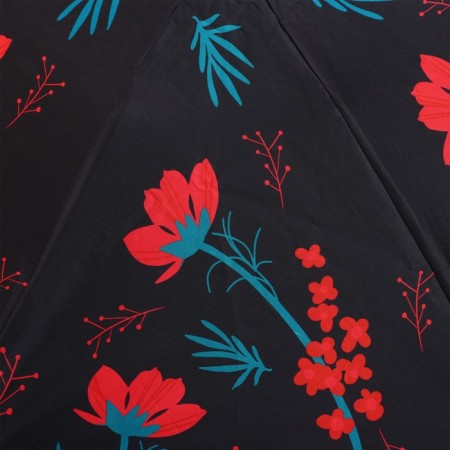 Women's umbrella “red flowers”, 6 knitting needles, folds into the phone.-2