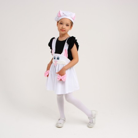 The carnival costume "Kitty white with a muzzle", plush, p. 28, growth 98-104 cm