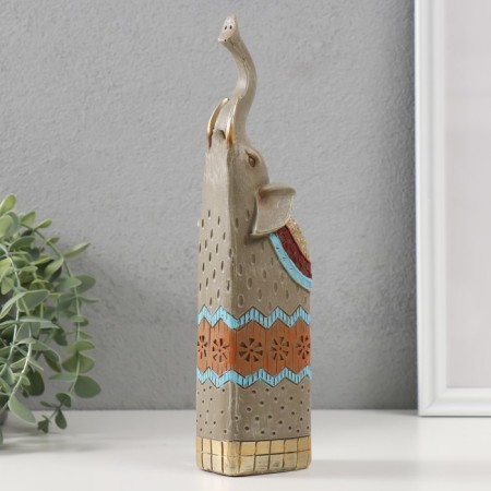 Souvenir Polystone "Gray Elephant upward" 5.5x6x27 cm-5