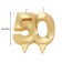 Candle for cake jubilee "line", number 50, gold shine, 8cm