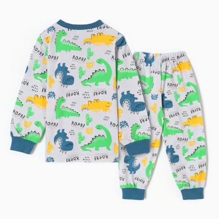 Pajamas for boys, gray/dino color, height 116 cm-5
