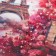 Acrylic painting desktop "Eiffel Tower" 25x20 cm