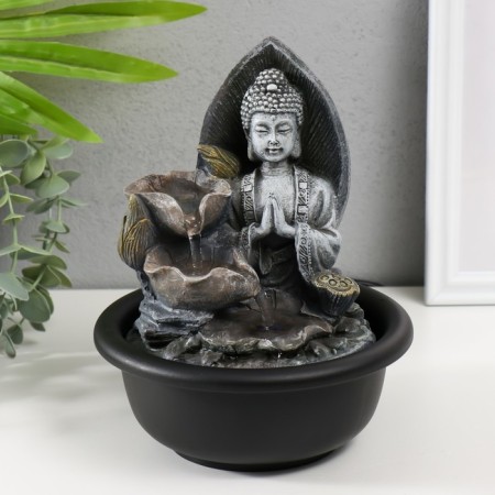 The desktop fountain from the network, the backlight "Buddha in lotuses" 16x16x19 cm