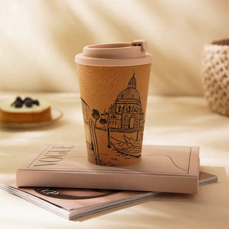 A glass with a cork SL Home Venice, 350 ml, 9.5 × 9.5 × 14.5 cm, beige color-5
