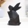 Piggy bank "Hare Origami" black with gold, 18 x13x10cm