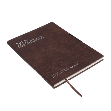 Weekly Datir 2025 g soft ox leather A6+ 80l Escalada, TIS F, KR BL 70 g/m², Kor-I-2