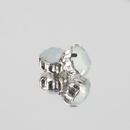 Rhinestones are sewing "circle", in the frame, d = 10 mm, 20 pcs, the color is white opal-4