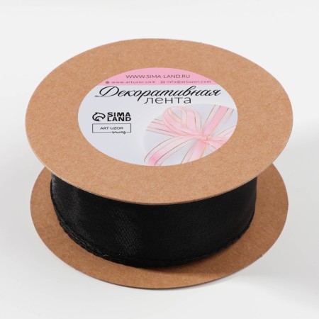 Kapron “wave” tape, with brilliance, 40 mm, 10 ± 1 m, black color No. 42-2
