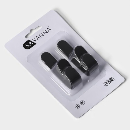 A set of metal self -adhesive hooks Savanna Black Loft Hook, 4 pcs, 2.8 × 5.5 × 1.8 cm-6