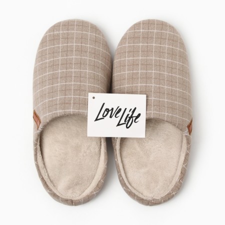 Male slippers, size 42-43, beige color-14