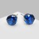 Earrings with rhinestones "Pusets" radiance, circle, d = 0.8, blue color in silver