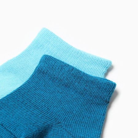 Socks children's cotton (2 pairs), dark turquoise/turquoise color, rr 10-12-1