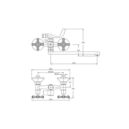 Bath mixer Rush Bianki Bi7650-51, two-wound, long spout, chrome-1