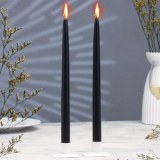 A set of candles of antique handmade, 2x30 cm, 10 hours, 73 g, 2 pieces, black