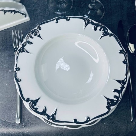 A set of deep plates Lenardi Argento, D = 22 cm, 6 pcs