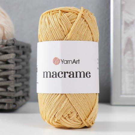 Yarn "Macrame Macrama" 100% polyester 130m/90g (155 cream)-4