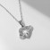 Pendant "Heart" Planet, white color in silver, 39 cm