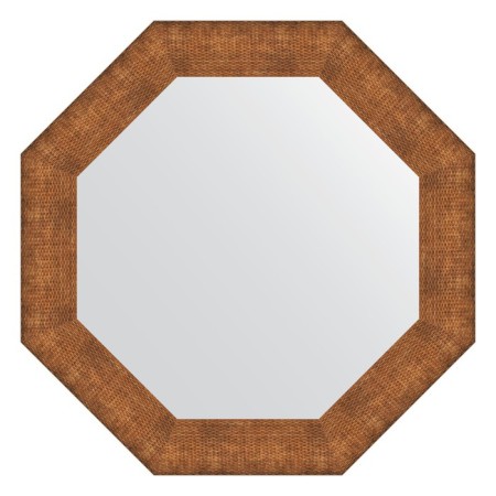 Mirror in the baguette frame, copper chain mail 88 mm, 71x71 cm