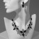 Set 2 objects: earrings, necklace “flowering” royal, white-gray color in silver