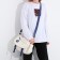 Youth bag with zipper, milk/blue color