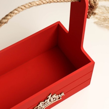 Box - Kashpo wooden 25x15x30 "September 1" Red-4