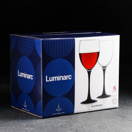A set of glass glasses for the wine "Domino", 350 ml, 6 pcs-1