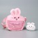 Children's "Bunny" bag with a toy inside, 20 cm, pink color