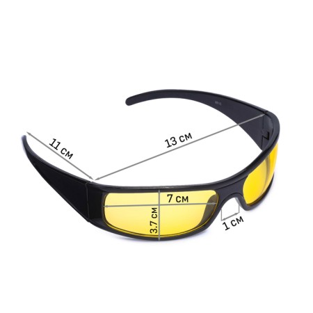 Sunglasses of the driving drift, yellow lens, black arches 14x4x4 cm-1
