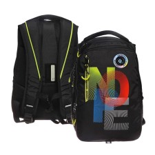 Youth backpack, 42 ​​x 31 x 22 cm, Grizzly 338, ergonomic back, laptop compartment, black/yellow RU-338-4_1