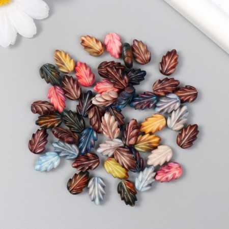 Beads for creativity "Vintage. Leaflets" set of 15 grams 0.4x0.9x1.4 cm