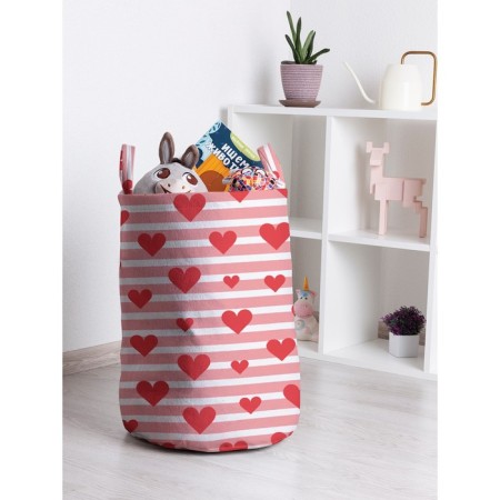 Basket for toys "Hearts on stripes, size 35x50 cm