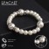 Bracelet Pearl "Bride" with rhinestones, ball No. 8,16, milk color, d = 5.5 cm