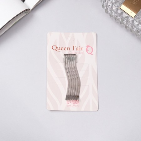 Invisibility for hair "Wave" (set 6 pcs) 5.5 cm, silver