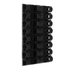Holder self -adhesive for wires and garlands of the tundra krep, 15x40 mm, black color, 16 pcs